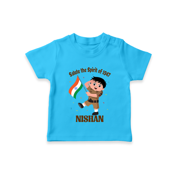 Spirit of 1947 Little Soldier T Shirt - SKY BLUE - 0-5 Months Old (Chest 17")