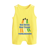 Tricolour Air Show Pride Button Romper - PASTEL YELLOW - New Born (Chest 18")