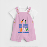 Real Heroes Wear Tiranga Customized Kid Dungaree - BABY PINK - 0 - 5 Months Old (Chest 18")