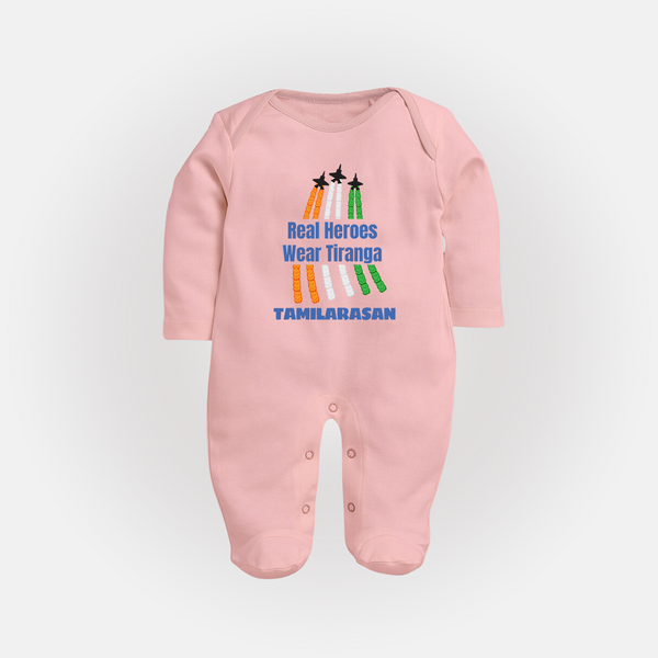 Tricolour Air Show Pride Full Body Suit - BABY PINK - New Born (Chest 7.5")