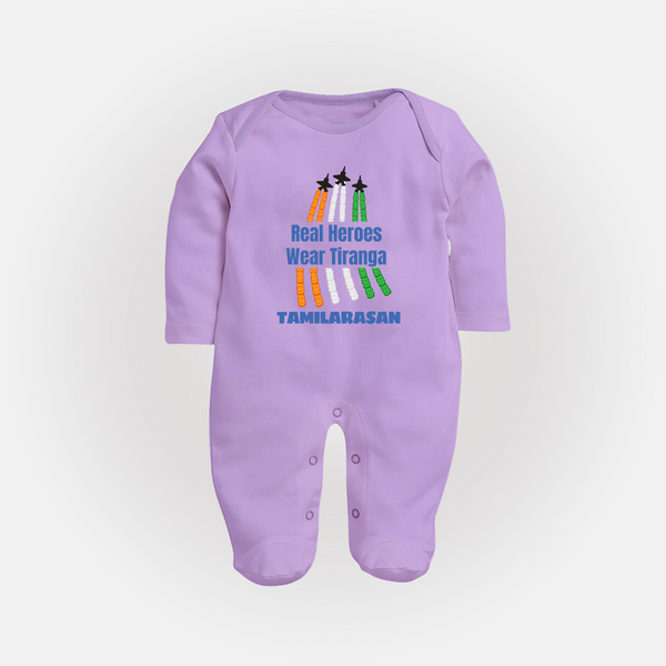 Tricolour Air Show Pride Full Body Suit - LILAC - New Born (Chest 7.5")