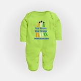 Tricolour Air Show Pride Full Body Suit - LIME GREEN - New Born (Chest 7.5")