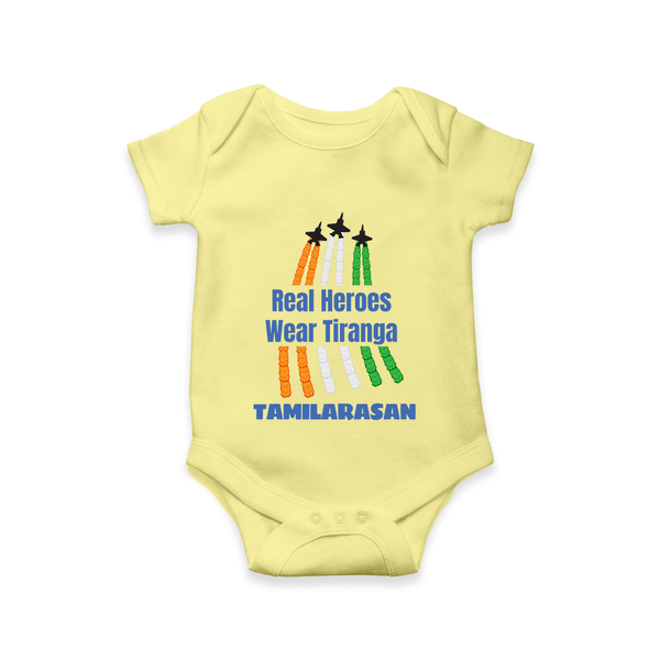 Tricolour Air Show Pride Romper - PASTEL YELLOW - New Born (Chest 14")