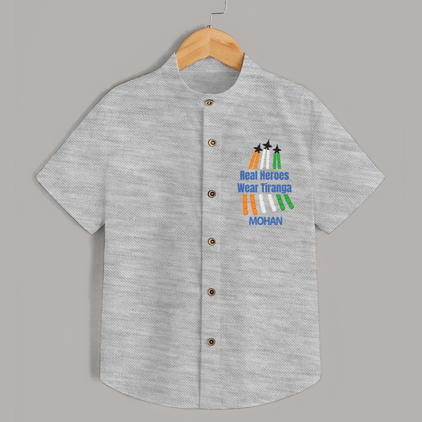 Tricolour Air Show Pride Shirt - GREY - 0 - 6 Months Old (Chest 23")