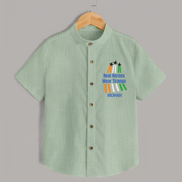 Tricolour Air Show Pride Shirt - MINT GREEN - 0 - 6 Months Old (Chest 23")