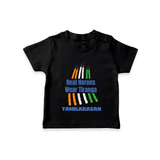 Real Heroes Wear Tiranga Customized Kid T-Shirt - BLACK - 0-5 Months Old (Chest 17")