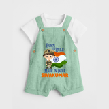 Bore to rule Made in India Personalised Kid Dungaree - MINT GREEN - 0 - 5 Months Old (Chest 18")