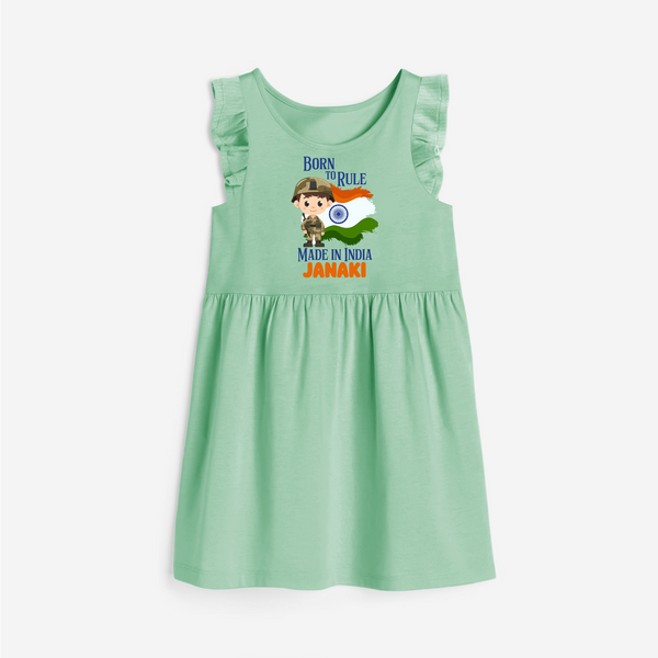 Bore to rule Made in India Personalised  Frock - MINT GREEN - 1 - 2 Years Old (Chest 22" , Full Length 22")