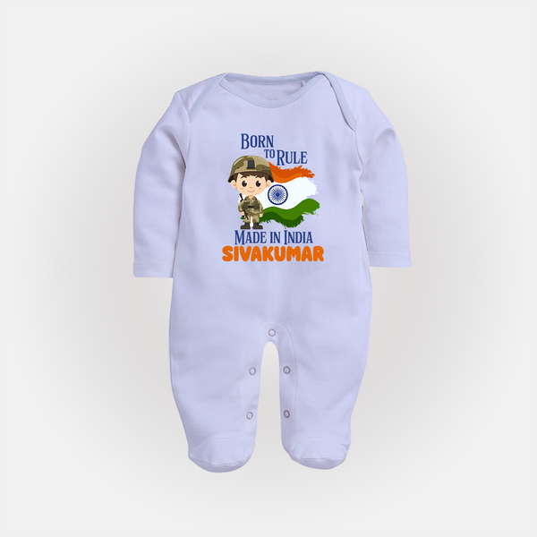 Born to Rule Little Soldier Full Body Suit - BABY BLUE - New Born (Chest 7.5")
