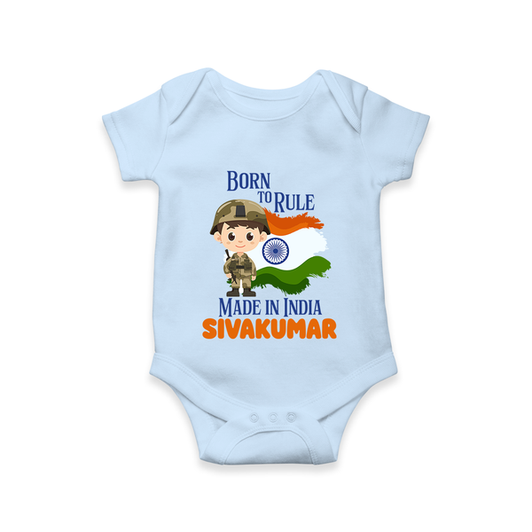Born to Rule Little Soldier Romper - BABY BLUE - New Born (Chest 14")