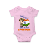 Born to Rule Little Soldier Romper - BABY PINK - New Born (Chest 14")