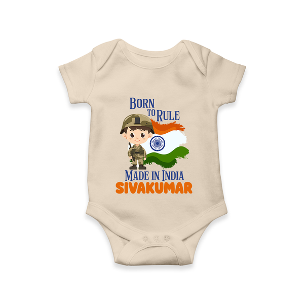 Born to Rule Little Soldier Romper - IVORY - New Born (Chest 14")