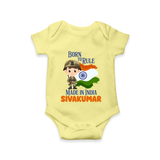Born to Rule Little Soldier Romper - PASTEL YELLOW - New Born (Chest 14")