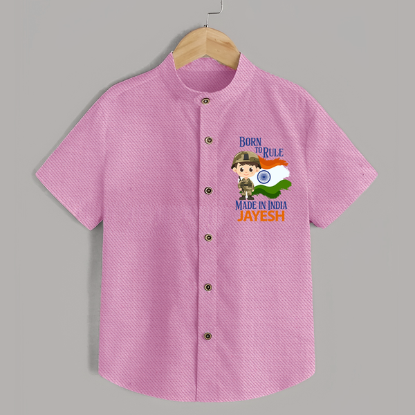 Born to Rule Little Soldier Shirt - BABY PINK - 0 - 6 Months Old (Chest 23")