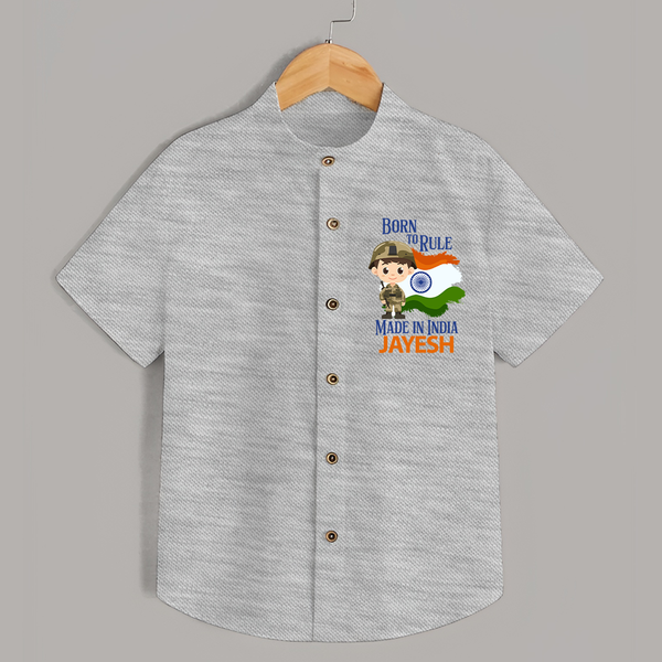 Born to Rule Little Soldier Shirt - GREY - 0 - 6 Months Old (Chest 23")