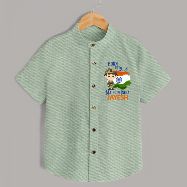 Born to Rule Little Soldier Shirt - MINT GREEN - 0 - 6 Months Old (Chest 23")
