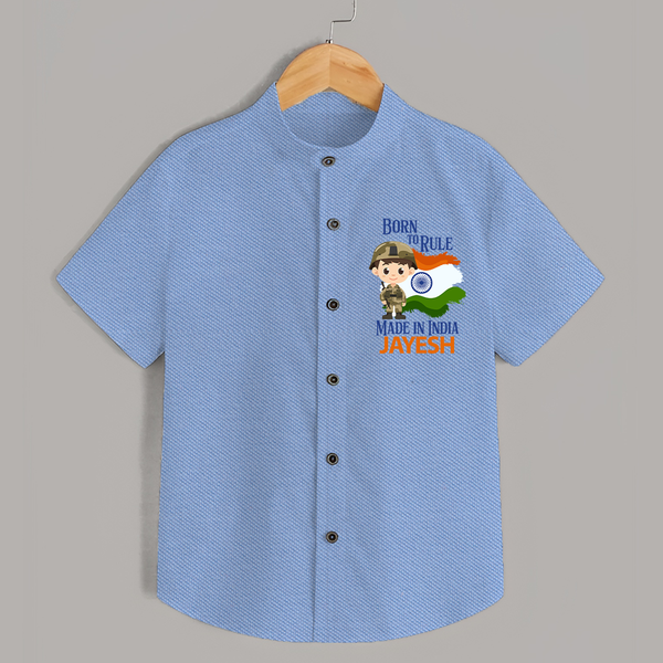 Born to Rule Little Soldier Shirt - SKY BLUE - 0 - 6 Months Old (Chest 23")