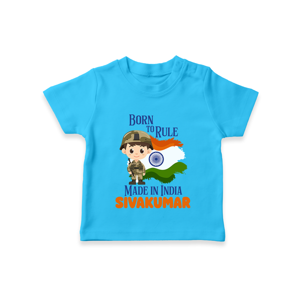 Born to Rule Little Soldier T Shirt - SKY BLUE - 0-5 Months Old (Chest 17")
