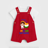 Proud to be an Indian Customized Kid Dungaree - RED - 0 - 5 Months Old (Chest 18")