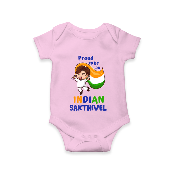 Proud to Be Indian Little Patriot Romper - BABY PINK - New Born (Chest 14")