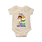 Proud to Be Indian Little Patriot Romper - IVORY - New Born (Chest 14")