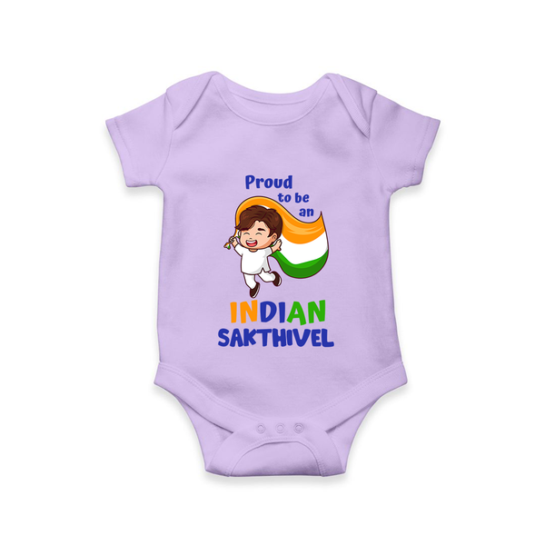Proud to Be Indian Little Patriot Romper - LILAC - New Born (Chest 14")