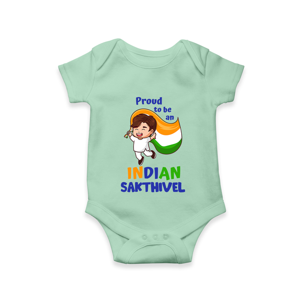 Proud to Be Indian Little Patriot Romper - MINT GREEN - New Born (Chest 14")