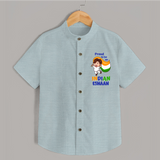 Proud to Be Indian Little Patriot Shirt - ARCTIC BLUE - 0 - 6 Months Old (Chest 23")