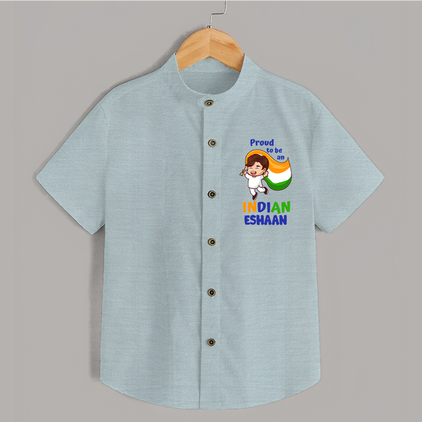 Proud to Be Indian Little Patriot Shirt - ARCTIC BLUE - 0 - 6 Months Old (Chest 23")