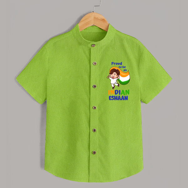 Proud to Be Indian Little Patriot Shirt - LIME GREEN - 0 - 6 Months Old (Chest 23")