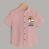 Proud to Be Indian Little Patriot Shirt - PEACH - 0 - 6 Months Old (Chest 23")