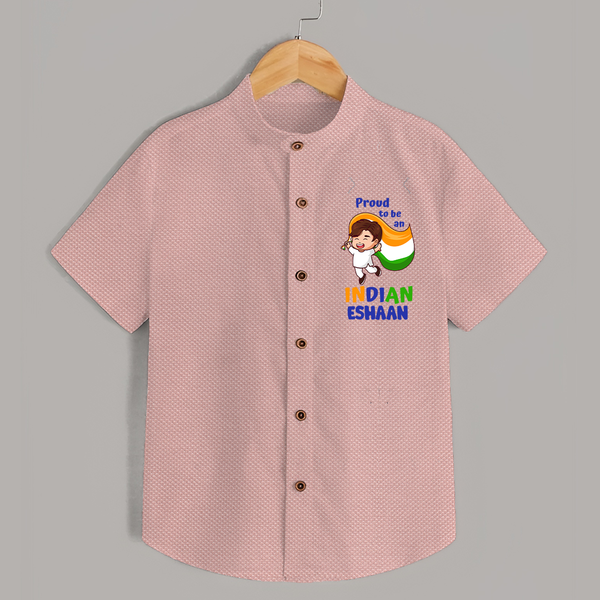Proud to Be Indian Little Patriot Shirt - PEACH - 0 - 6 Months Old (Chest 23")