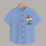 Proud to Be Indian Little Patriot Shirt - SKY BLUE - 0 - 6 Months Old (Chest 23")