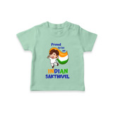 Proud to Be Indian Little Patriot T Shirt - MINT GREEN - 0-5 Months Old (Chest 17")