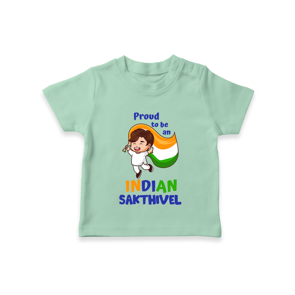 Proud to Be Indian Little Patriot T Shirt - MINT GREEN - 0-5 Months Old (Chest 17")