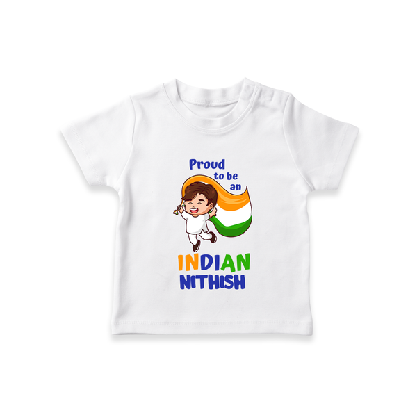 Proud to Be Indian Little Patriot T Shirt - WHITE - 0-5 Months Old (Chest 17")