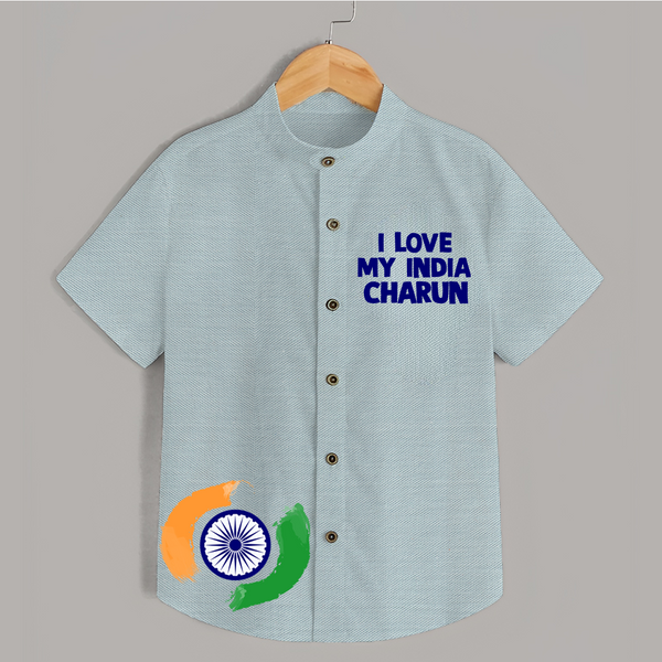 I Love My India Patriot Shirt - ARCTIC BLUE - 0 - 6 Months Old (Chest 23")