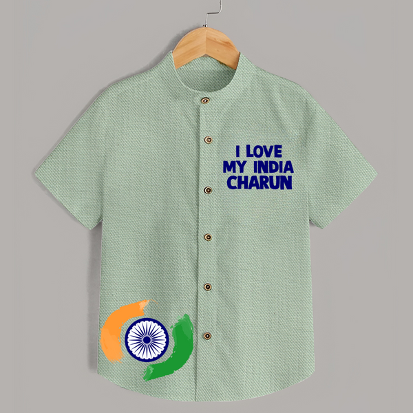 I Love My India Patriot Shirt - MINT GREEN - 0 - 6 Months Old (Chest 23")