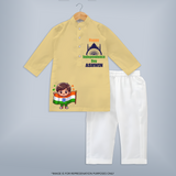 Happy Independence Day Celebration Kurta - PASTEL YELLOW - 3 - 6 Months Old (Chest 24", Kurta Length 14'', Waist 19", Pant Length 14")