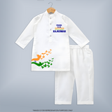 Proud to Be Indian Freedom Birds Kurta - WHITE - 3 - 6 Months Old (Chest 24", Kurta Length 14'', Waist 19", Pant Length 14")