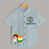 Little Patriot Tricolour Shirt - ARCTIC BLUE - 0 - 6 Months Old (Chest 23")