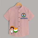 Little Patriot Tricolour Shirt - PEACH - 0 - 6 Months Old (Chest 23")
