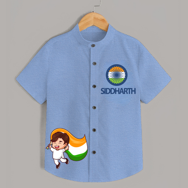 Little Patriot Tricolour Shirt - SKY BLUE - 0 - 6 Months Old (Chest 23")