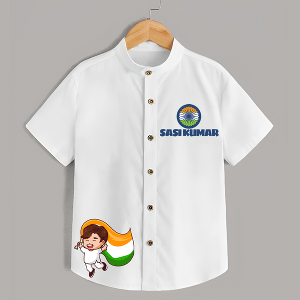 I Love India Baby Shirt | Custom Printed Baby Shirt for 15th August - WHITE - 0 - 6 Months Old (Chest 23")