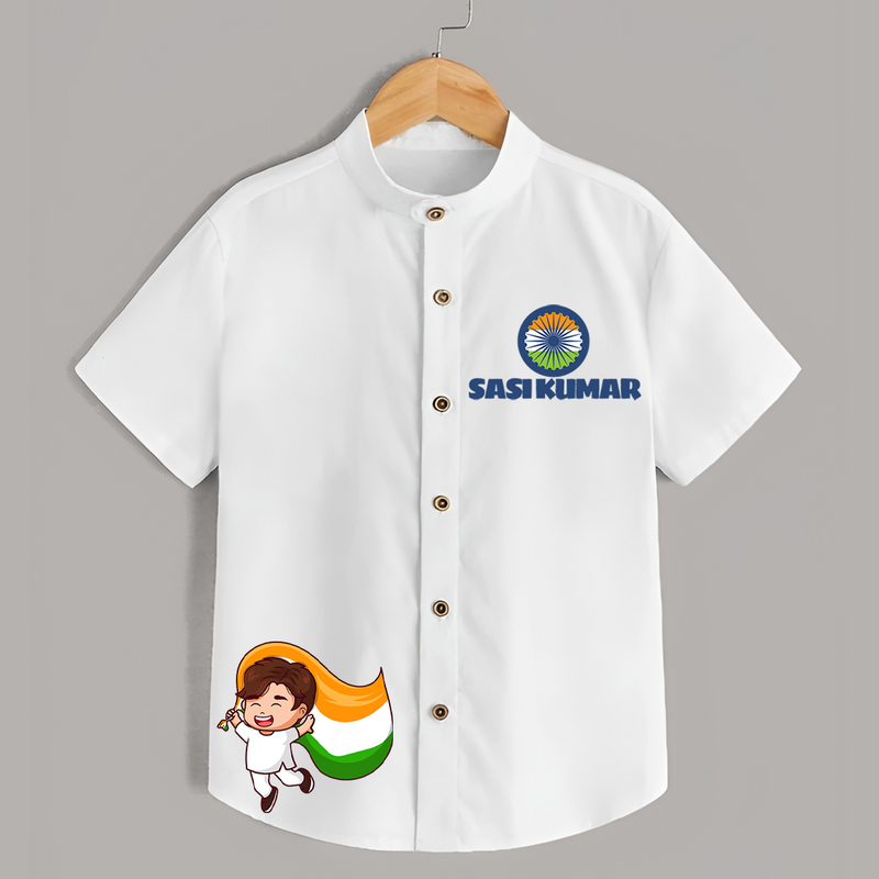 I Love India Baby Shirt | Custom Printed Baby Shirt for 15th August - WHITE - 0 - 6 Months Old (Chest 23")