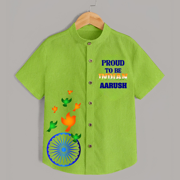 Proud Indian Ashoka Pride Shirt - LIME GREEN - 0 - 6 Months Old (Chest 23")