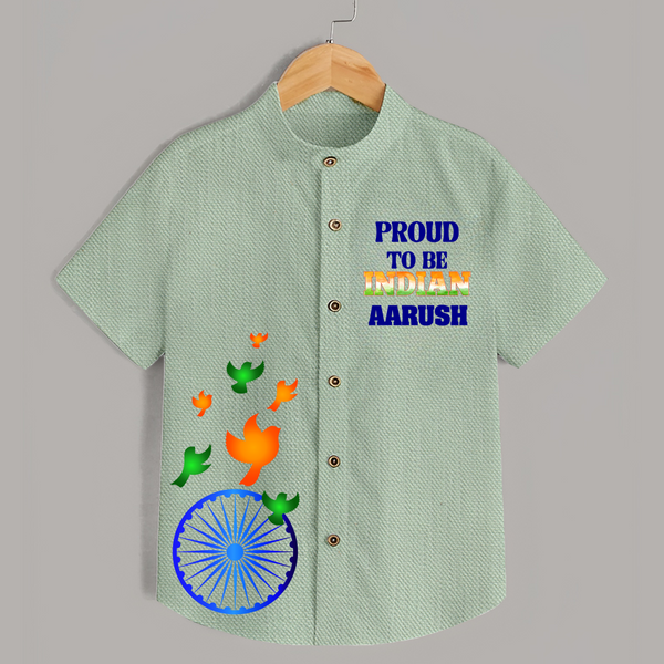 Proud Indian Ashoka Pride Shirt - MINT GREEN - 0 - 6 Months Old (Chest 23")