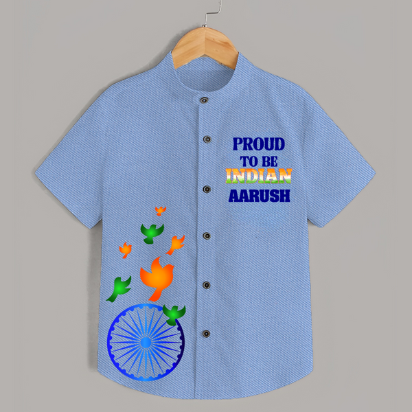 Proud Indian Ashoka Pride Shirt - SKY BLUE - 0 - 6 Months Old (Chest 23")