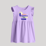 My First Independence Day Cloud Theme Baby Frock - LILAC - 0 - 3 Months Old (Chest 17")