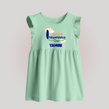 My First Independence Day Cloud Theme Baby Frock - MINT GREEN - 0 - 3 Months Old (Chest 17")